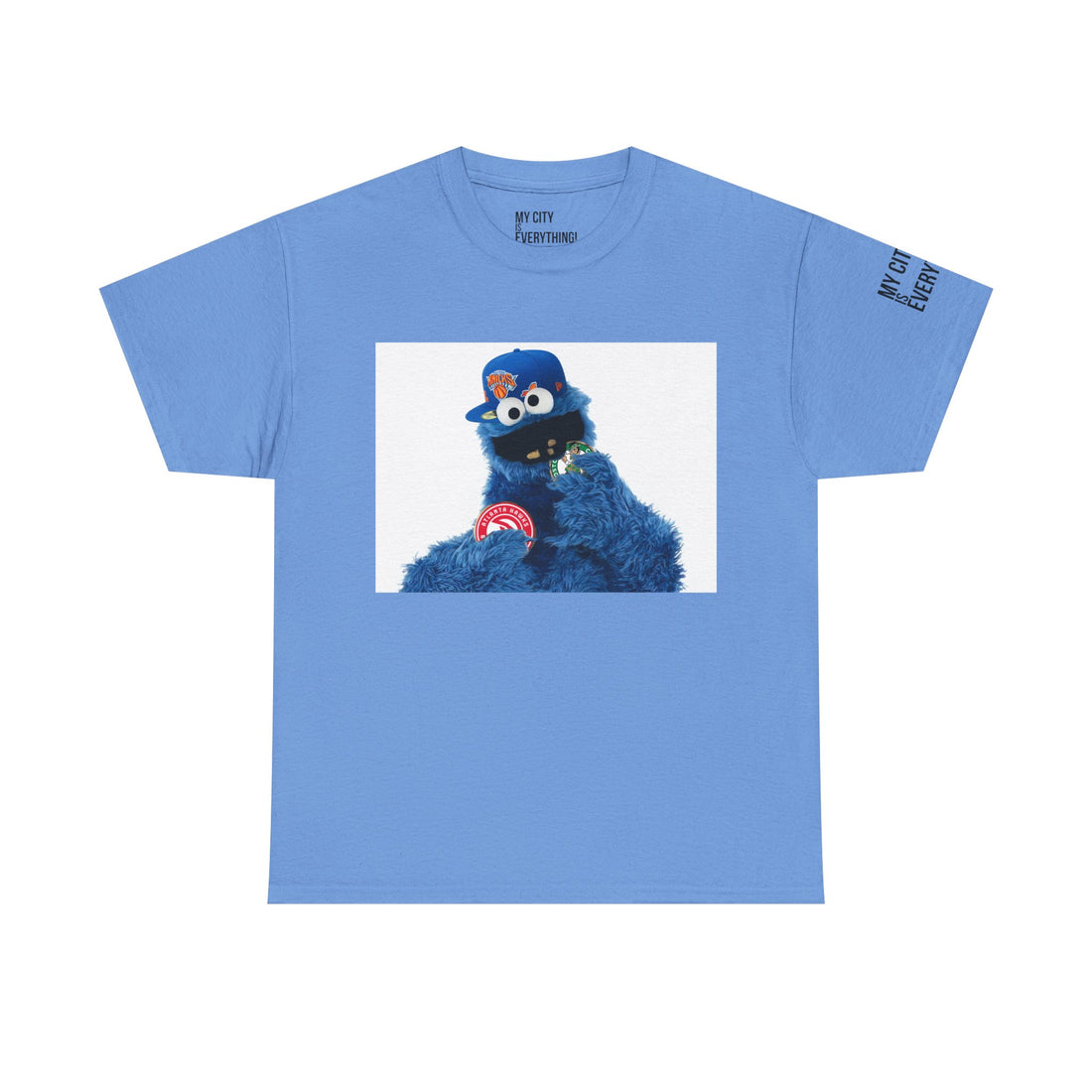 My City is Everything! NYC Cookie Monster Knicks Graphic T-Shirt – Streetwear Tee